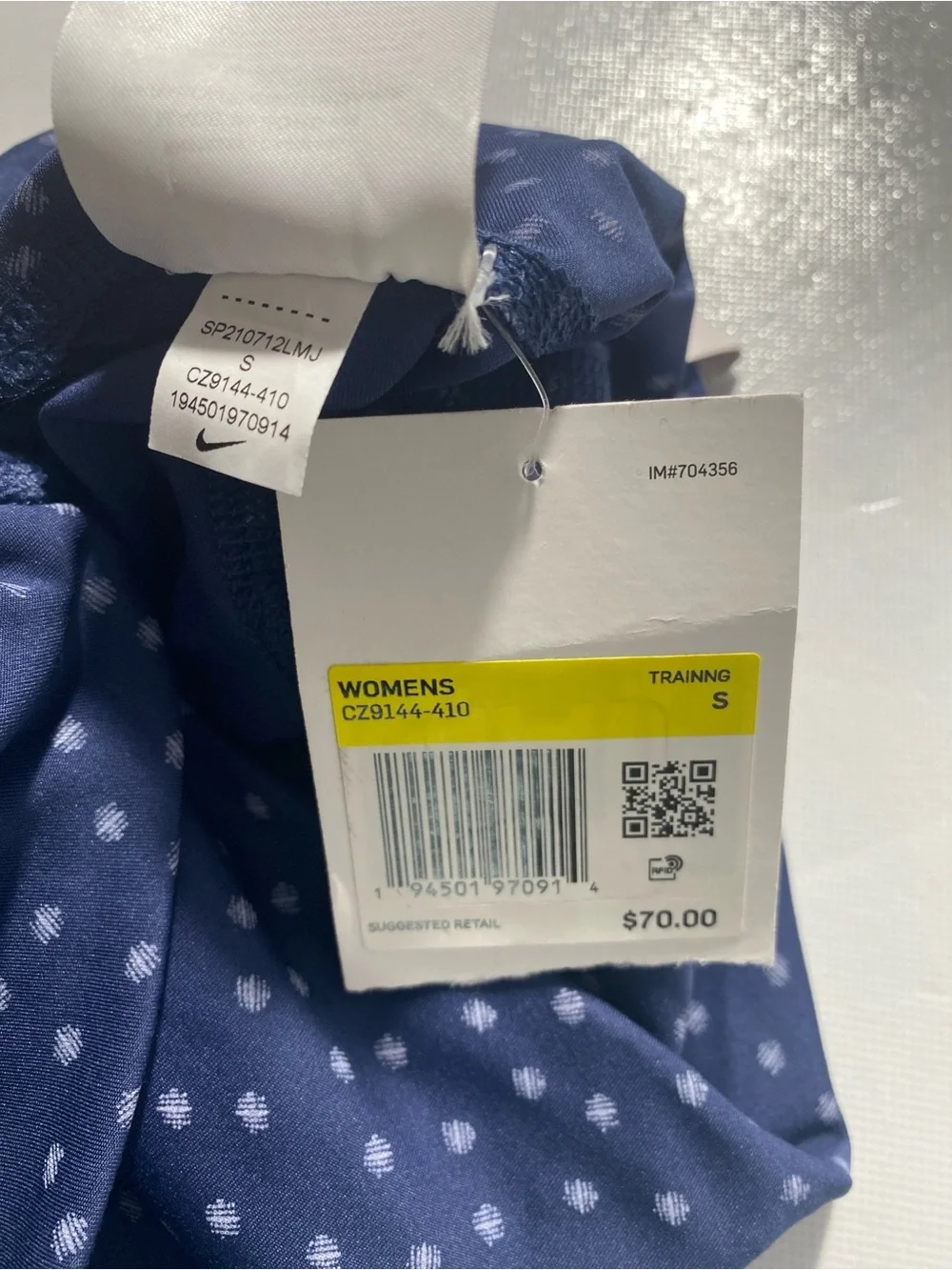 NEW Size S Women' Nike Yoga Training High  Rise Pants Polyester Spandex Blue $70
